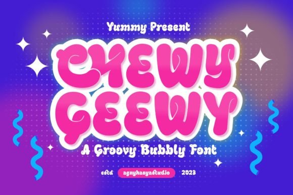 Chewy Geewy: A Groovy Bubbly Display Font for Makers