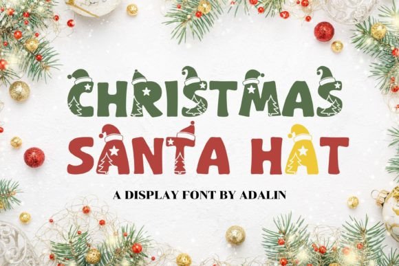 Christmas Santa Hat Font for Handmade Holiday Designs