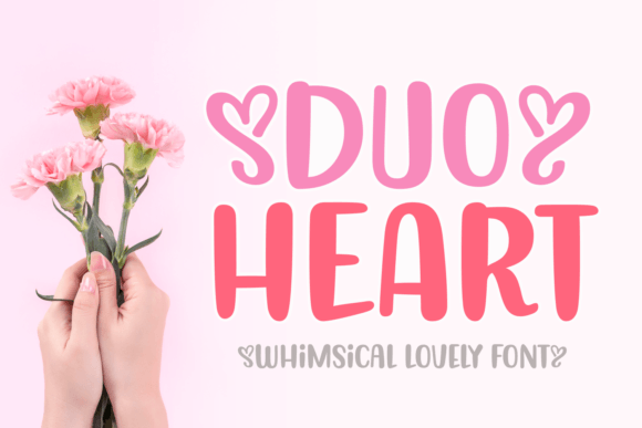 Duo Heart Font: Whimsical Display Typeface for Scroll-Stopping Visuals