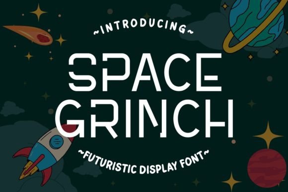 Space Grinch Display Font for Futuristic Digital Branding