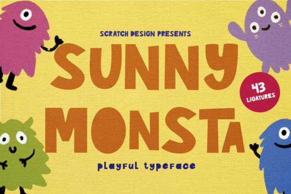 Sunny Monsta: A Playful Display Font for Kids’ Branding